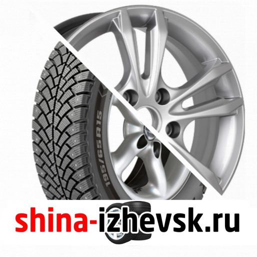 Колесо в сборе BF Goodrich G Force Stud 205/55 R16 Q 94 + КиК Samara-оригинал 6xR16 4×100 ET41 DIA60.1 Насыщенный темно-серебристый цвет в Ижевске